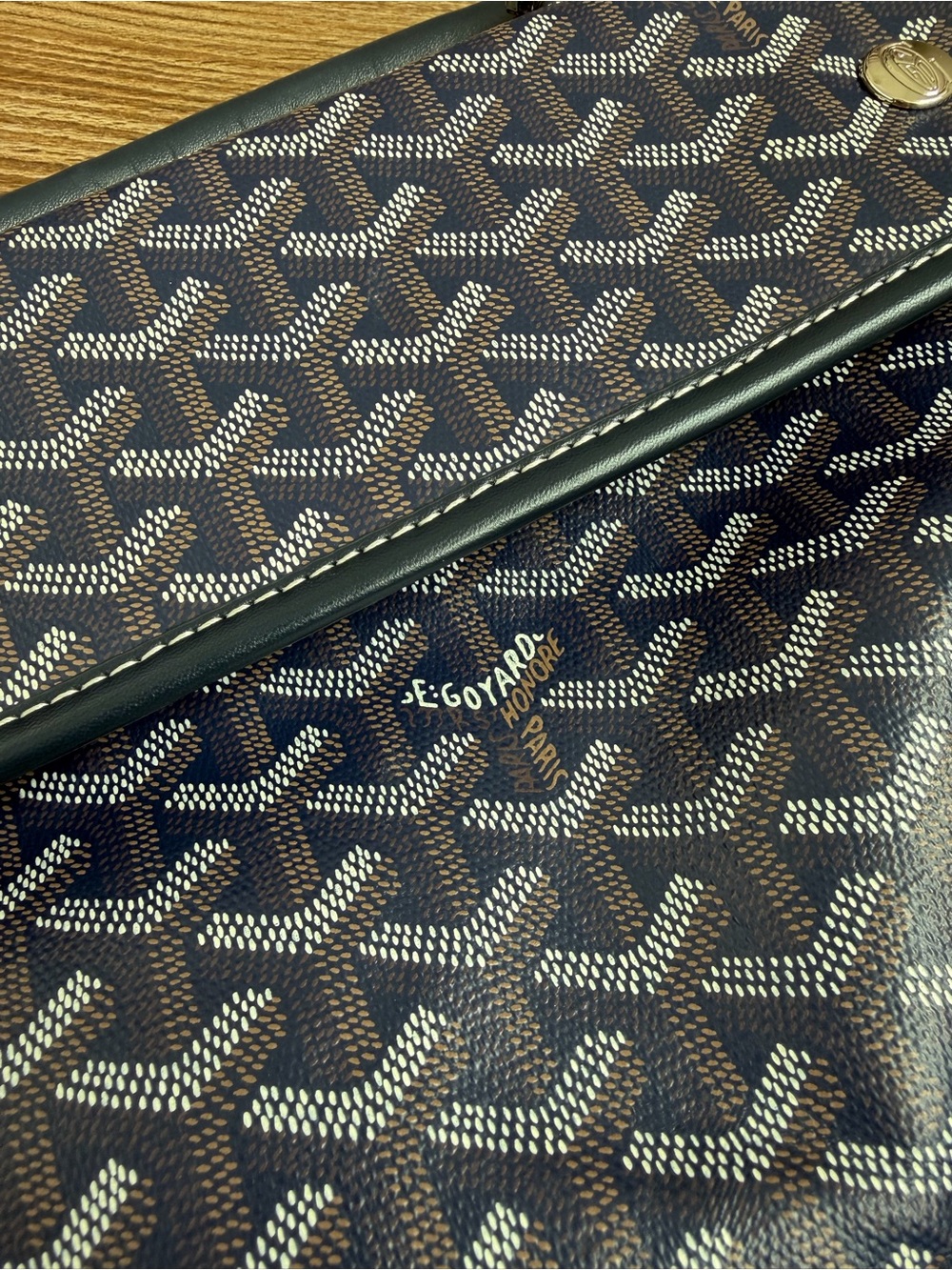 Goyard Saint Léger Backpack Navy Blue Goyardine Canvas - Picture 5 of 12